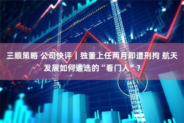 三顺策略 公司快评︱独董上任两月即遭刑拘 航天发展如何遴选的“看门人”？