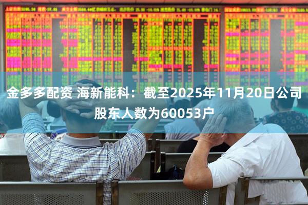 金多多配资 海新能科：截至2025年11月20日公司股东人数为60053户